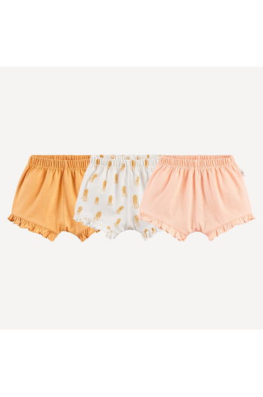 Pack of 3 Ruffled Shorts with Octopus Print