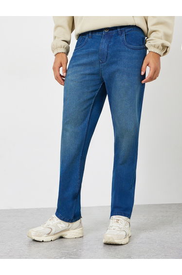 Men Blue Mid-Wash Regular Fit Jeans