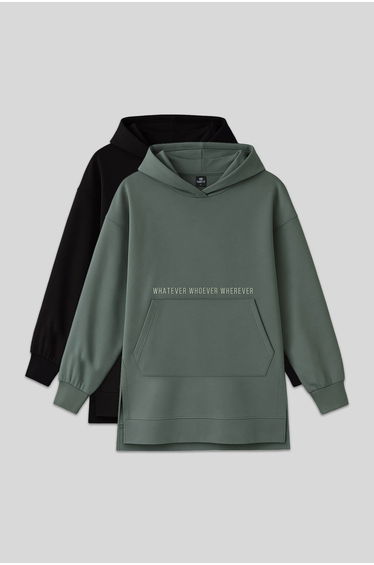 TOMMY Oversized Printed Hooded Sweatshirt With Pocket