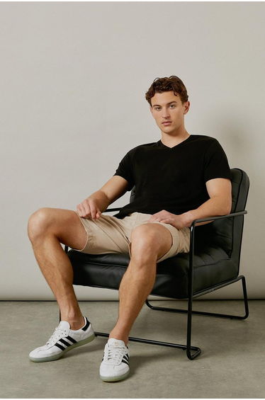 Black Plain V Neck T-shirt