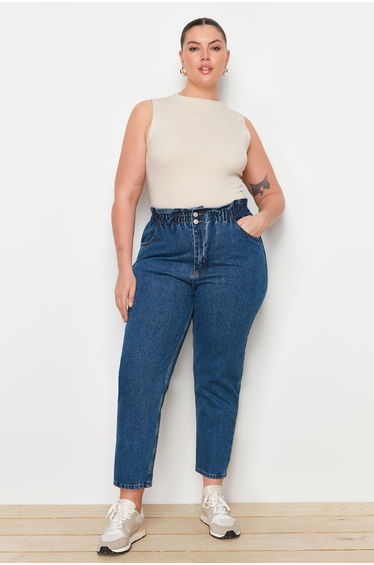 Plus Size Jeans - Blue - Mom