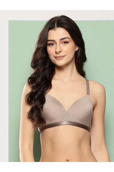 Brown Lightly Padded Non Wired T-Shirt Bra