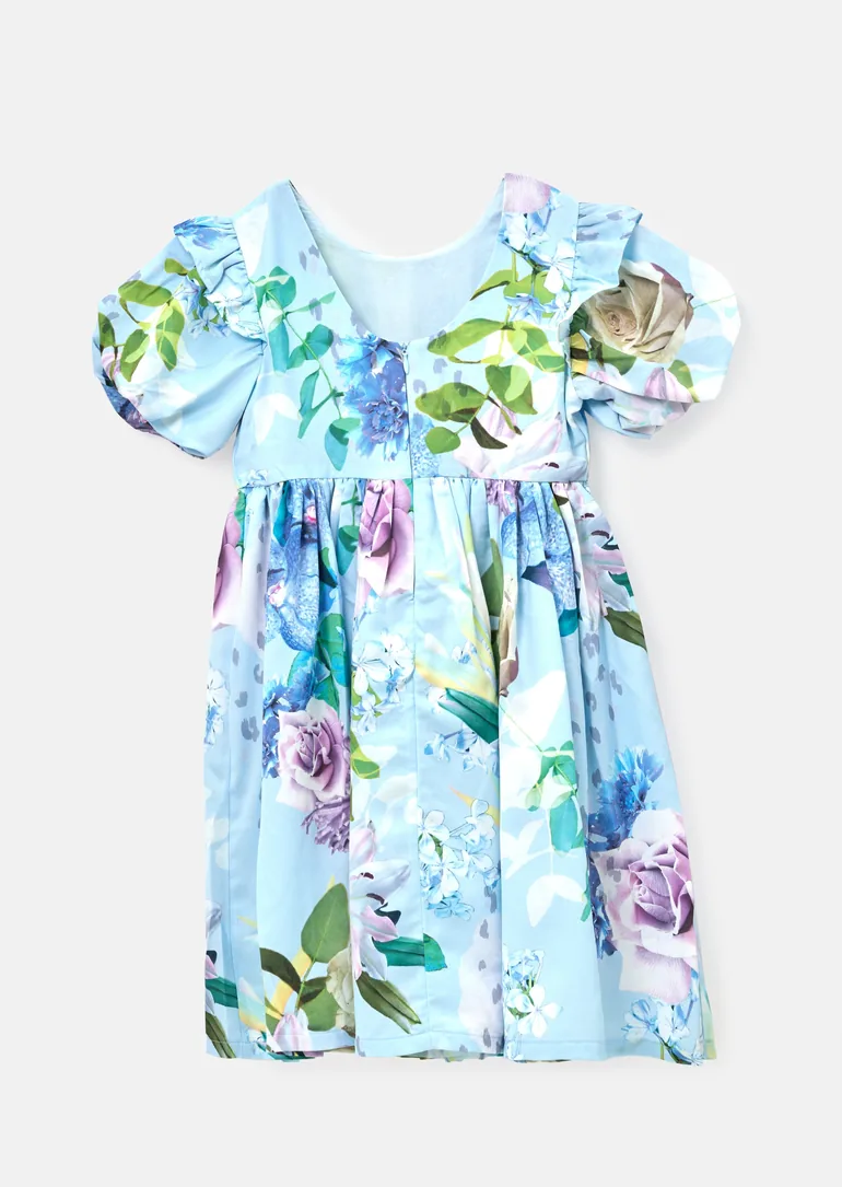 Aria Satin Print Dress - 4