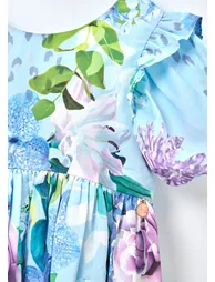 Aria Satin Print Dress - 5