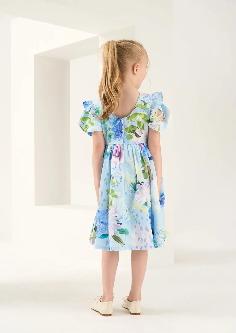 Aria Satin Print Dress - 1