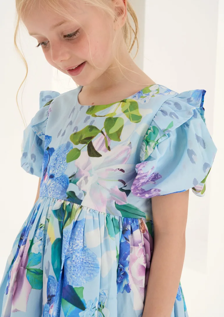Aria Satin Print Dress - 2