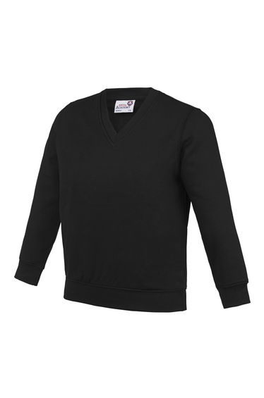 AWDis Academy Childrens/Kids Junior V Neck School Jumper/Sweatshirt (Pack of 2) - Black