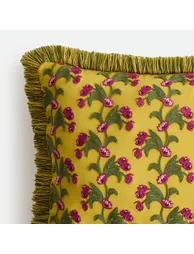 Milzi Embroidered Cotton Rectangular Cushion Cover - 2
