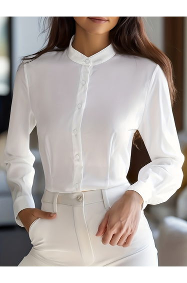White Long Sleeve Buttoned Shirt