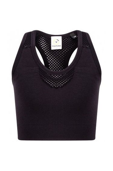 Tombo Kids/Childrens/Girls Seamless Crop Top - Black