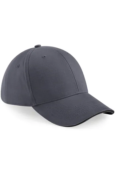 Beechfield Adults Unisex Athleisure Cotton Baseball Cap - Graphite Grey/Black