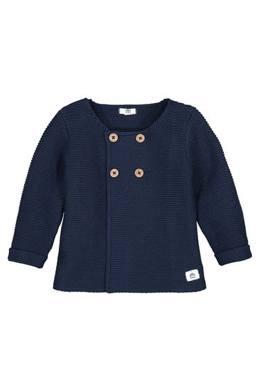 Cotton Buttoned Cardigan in Chunky Knit