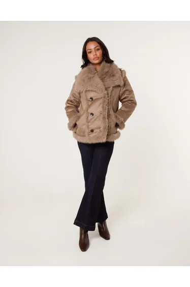 Reversible Short Faux Fur Coat
