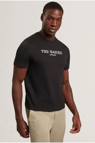 تيشيرت تيد بيكر أسود بأكمام قصيرة