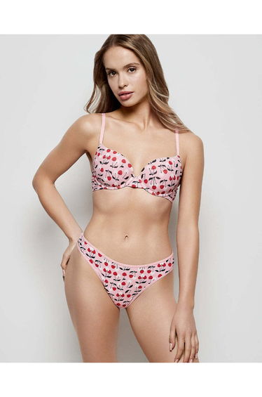 Cotton Thong Panty in Cherry On Top