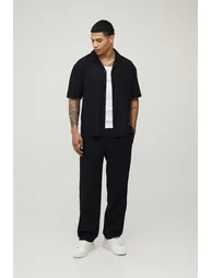 Holiday Linen Blend Oversized Shirt & Relaxed Trouser Set