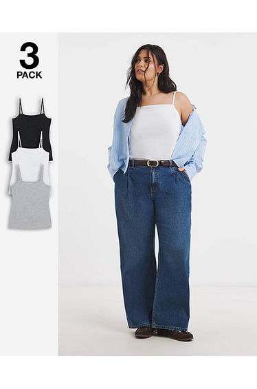 3 Pack Square Neck Camis