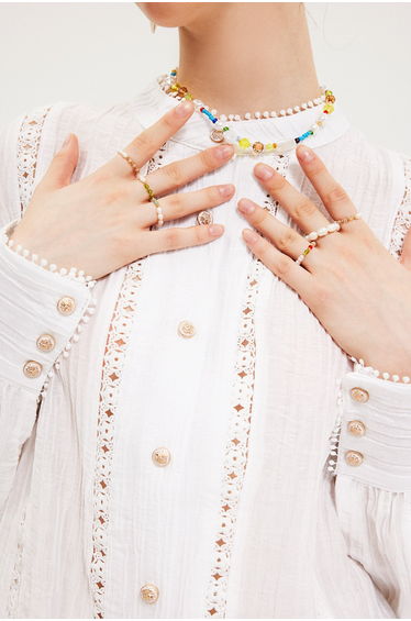 Katell Faux Pearl Beaded Rings