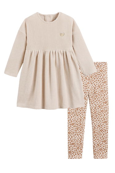 Cotton Mix Dress/Leggings Outfit
