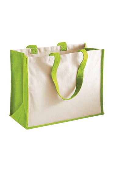 Westford Mill Classic Jute Shopper Bag - Apple Green