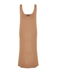 Beige Column Midi Dress - 1