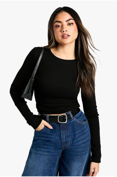 Double Layer Modal Rib Long Sleeve Top