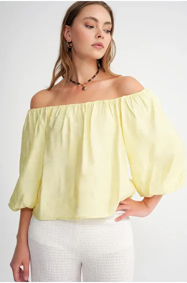 Mixray Modal Blended Blouse with Madonna Collar and Ruffle Detail