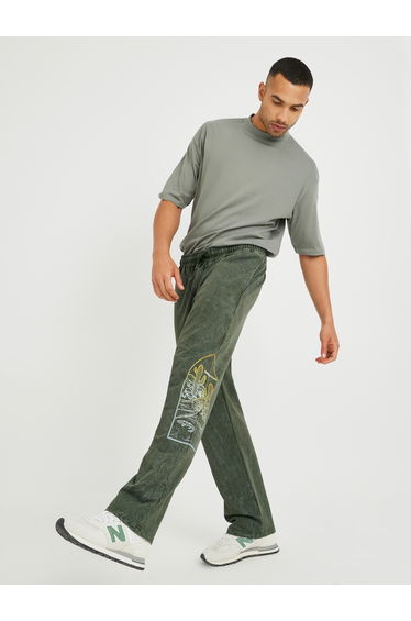 Placement Print Acid Wash Oversize Joggers