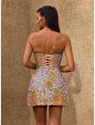 Amser Flower Embroidered Mini Dress - 5