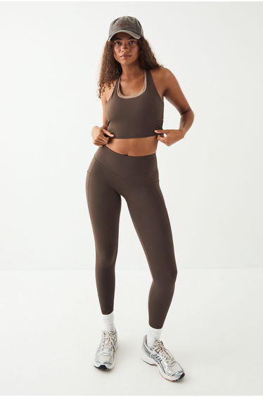 DSGN Studio Sculpt Pocket Detail High Waist Legging - espresso