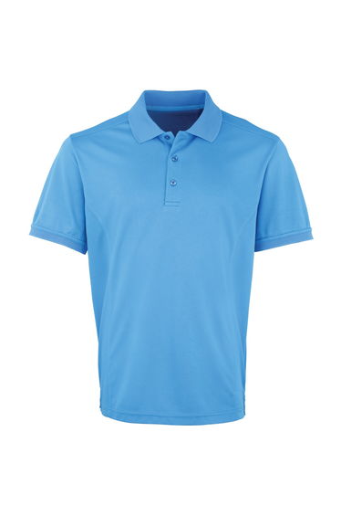 Premier Mens Coolchecker Pique Short Sleeve Polo T-Shirt - Sapphire