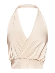 Cream Slinky Slouchy Halterneck Top - 4