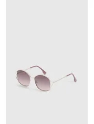 Silver Frame Oversized Sunglasses - silver - 1