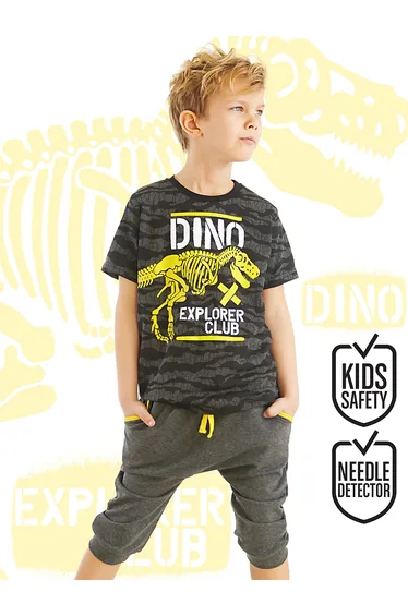 Dino Explorer Boy T-shirt Capri Shorts Set