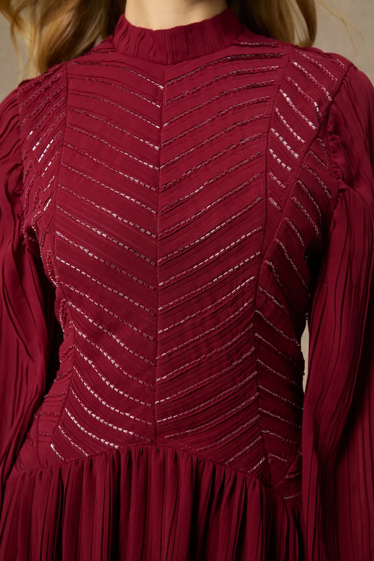 burgundy chevron dress Missoni