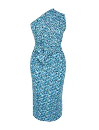 Trendyol Curve Plus One Shoulder Column Midi Dress - 6