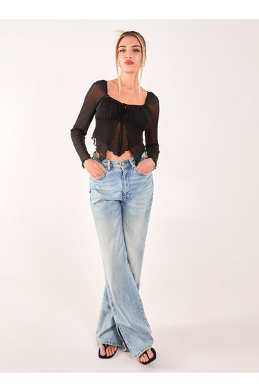Butterfly Long Sleeve Mesh Top