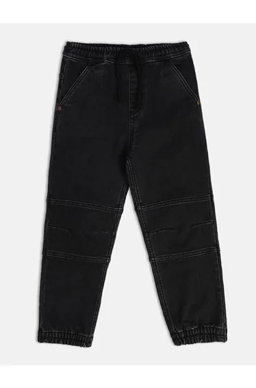 Boys Cut and Sew Panel Cuffed Jeans