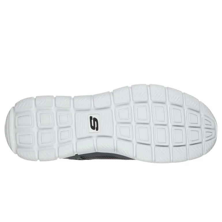 Skechers Mens Track Knockhill Action Leather Trainers - Charcoal/Black - 3