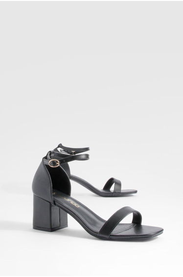 Low Block Barely There Heels - black