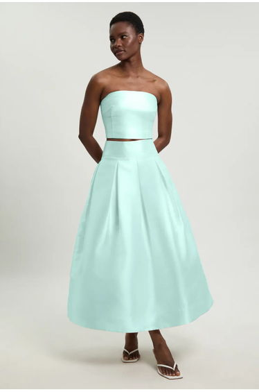Forever Twill Woven Prom Maxi Skirt