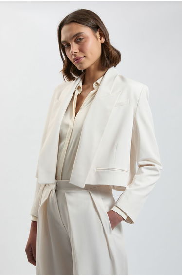 Compact Viscose Crop Tailored Blazer