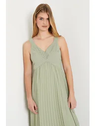 Debut London by Coast Pleated Bodice Georgette Bridesmaids Dress - olive - 3
