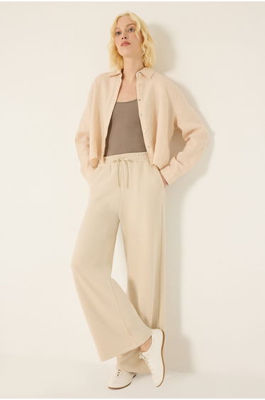 KNITTED PANTS WITH ELASTIC WAISTBAND