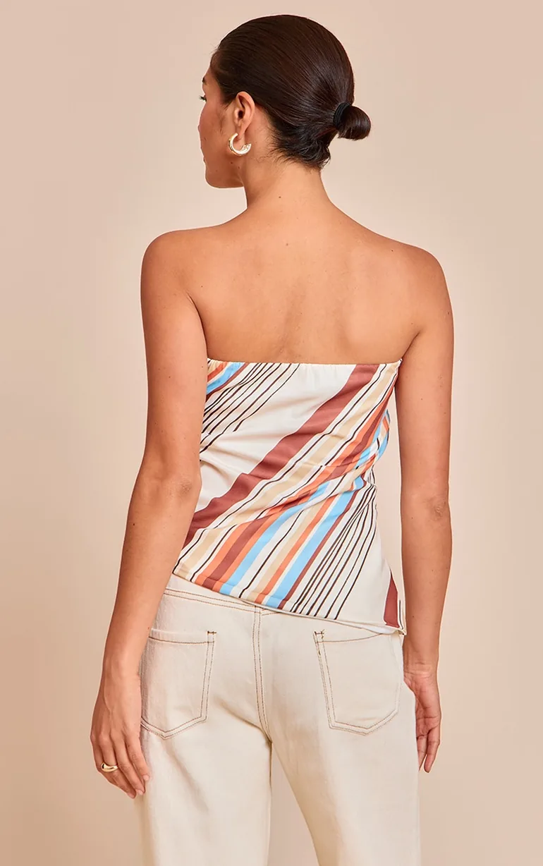 Petite Multi Stripe Bandeau Top - 2