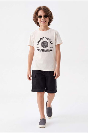 Black Plain Knitted Boys' Top and Bottom Set