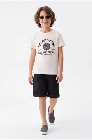 Black Plain Knitted Boys' Top and Bottom Set