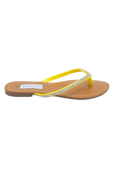 Lemonade Crystal Sparkle Flip Flops Yellow