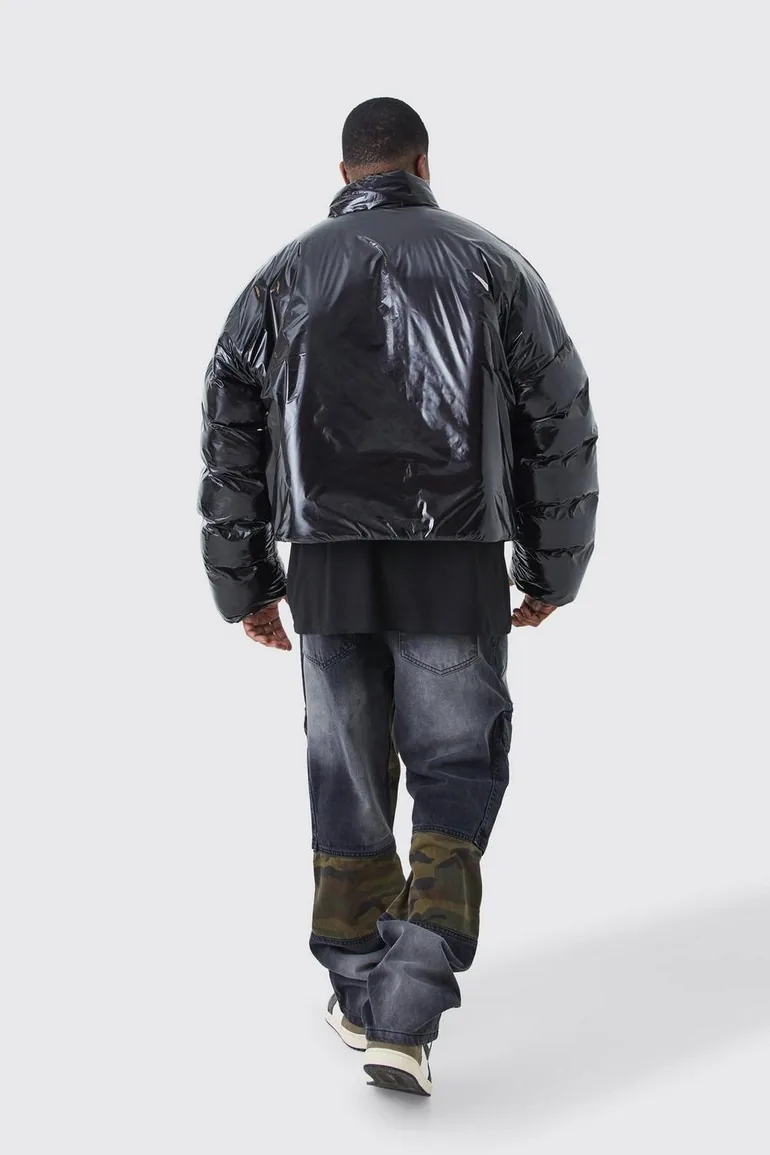 جاكيت منفوخ مبطن بقصة عريضة - للمقاسات الكبيرة - 1