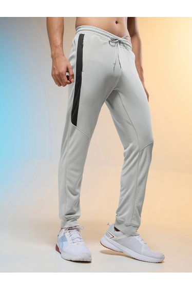 Men Grey Melange Slim Fit Track Pants